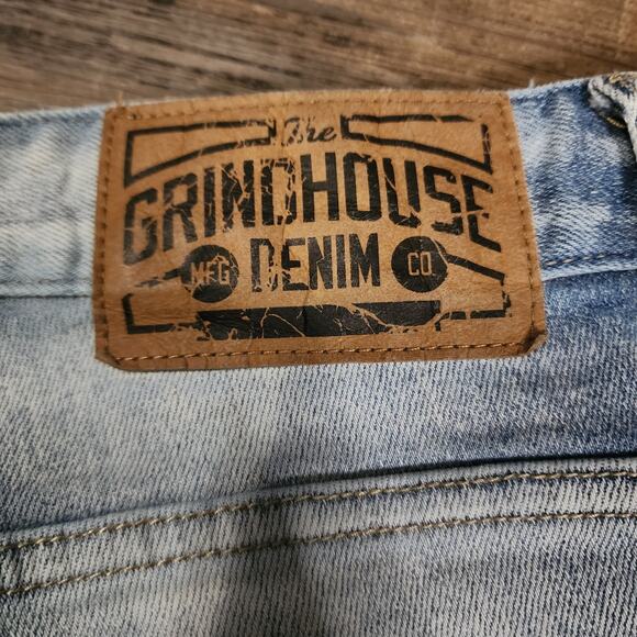Grindhouse Rip N Repair Denim Jeans Light wash size 34 Distressed 2328 - Picture 8 of 8